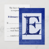 Blueprint "E" Wedding RSVP Kaartje (Voorkant / Achterkant)