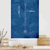 Blueprint Guitar Patent Poster (Keuken)