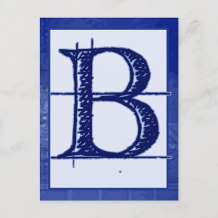 Blueprint Letter "B" Typography Banner Card Briefkaart