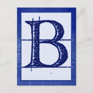 Blueprint Letter "B" Typography Banner Card Briefkaart