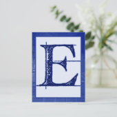 Blueprint Letter "E" Typografie Banner Kaart (Staand voorkant)