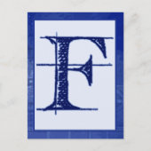 Blueprint Letter "F" Typografie Banner Kaart (Voorkant)