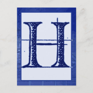 Blueprint Letter "H" Typografie Banner Kaart