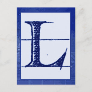 Blueprint Letter "L" Typography Banner Card Briefkaart