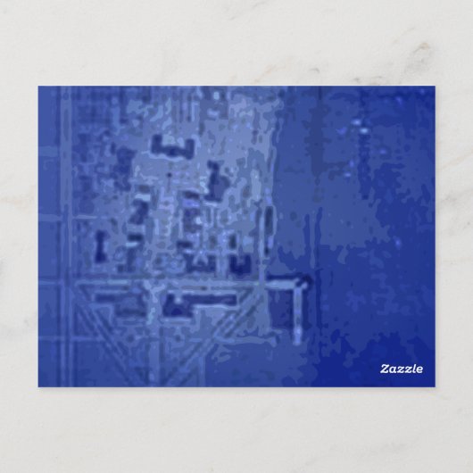 Blueprint Letter "N" Typografie Banner Kaart (Achterkant)