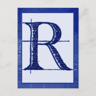 Blueprint Letter "R" Typography Banner Kaart