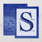 Blueprint Letter "S" Typografie Banner Kaart (Voorkant / Achterkant)