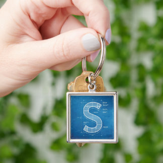 Blueprint Monogram Letter S Sleutelhanger