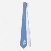 Blueprint Style Engineer Monogram Skyblue Stropdas (Voorkant)