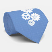 Blueprint Style Engineer Monogram Skyblue Stropdas (Opgerold)