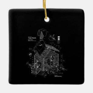 Blueprint Trojan Horse Rabbit Funny Keramisch Ornament