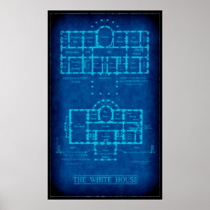 BLUEPRINT VAN HET WIT-HUIS POSTER