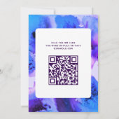 BluePurpl Waterverf Custom QRCode Bar/Bat Mitswa Kaart (Achterkant)
