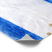 Blues 011 Abstract Waterverf getextureerd papier Poster (Hoek)