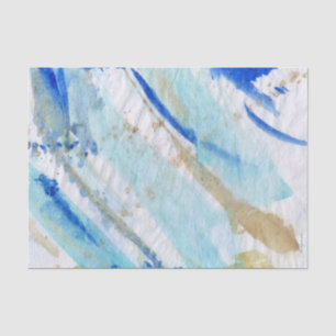 Blues 012 Abstract Waterverf gekleurd weefselpapie Tissuepapier