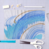 Blues 016 Abstract Waterverf gekleurd weefselpapie Tissuepapier (Craft)