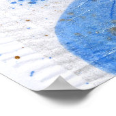 Blues 030 Abstract Waterverf Texture Canvas Poster (Hoek)