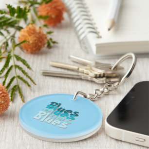 Blues Acryl Sleutelhanger