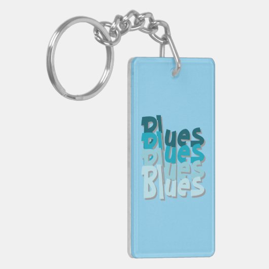 Blues Acryl Sleutelhanger (Voorkant Links)