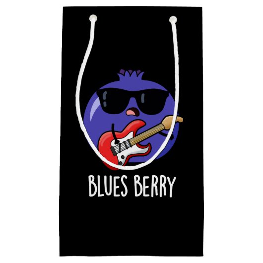 Blues Berry Grappig Fruit Pun Dark BG Klein Cadeauzakje (Voorkant)