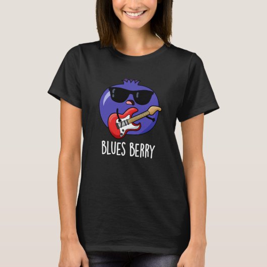Blues Berry Grappig Fruit Pun Dark BG T-shirt (Voorkant)
