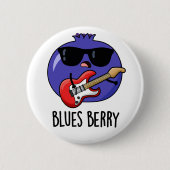 Blues Berry Grappige Fruit Pun Ronde Button 5,7 Cm (Voorkant)