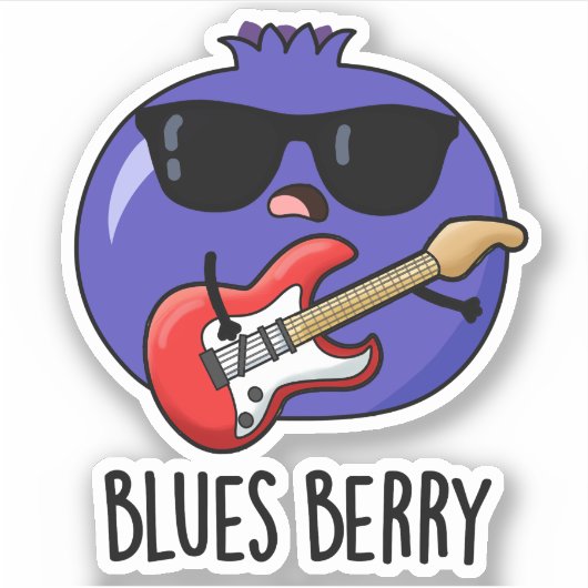 Blues Berry Grappige Fruit Pun Sticker (Voorkant)