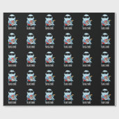 Blues Bird Funny Bluebird Pun Dark BG Cadeaupapier (Vlak)