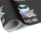 Blues Bird Funny Bluebird Pun Dark BG Cadeaupapier (Rol Hoek)