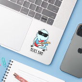 Blues Bird Funny Bluebird Pun Sticker (Laptop met iPhone)
