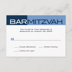 Blues Block Bar Mitzvah Reply RSVP