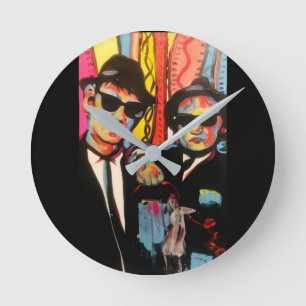 Blues Brothers Retro Pop Art Wandklok Ronde Klok