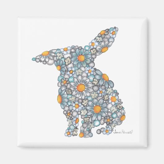 Blues Bunny Magnet Magneet (Voorkant)