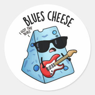 Blues Cheese Grappige Voedsel Puns Ronde Sticker