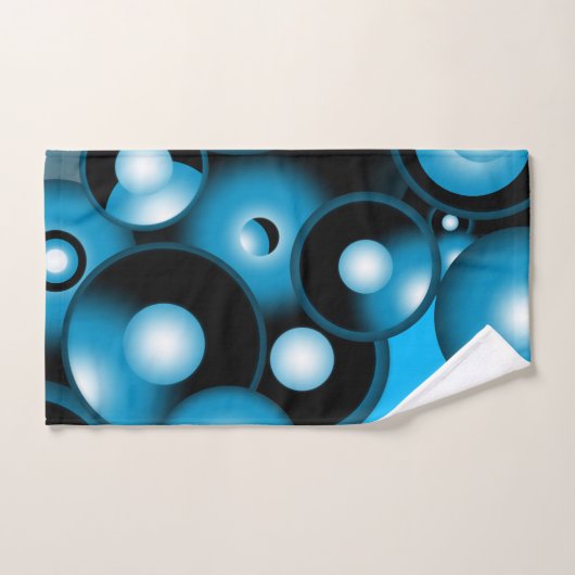 Blues Concentrische cirkel orbitaal Abstracte kuns Bad Handdoek (Handdoek)