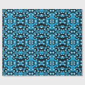 Blues Concentrische cirkel orbitaal Abstracte kuns Cadeaupapier (Vlak)