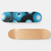 Blues Concentrische cirkel orbitaal Abstracte kuns Skateboard (Horizontaal)