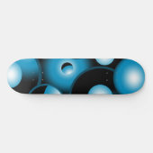 Blues Concentrische cirkel orbitaal Abstracte kuns Skateboard (Horizontaal)