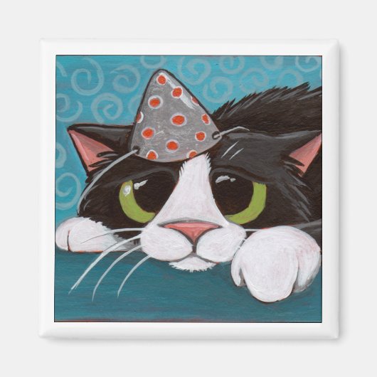 Blues d'anniversaire - Magnet de chat (Devant)