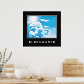 Blues dans blauwe witte oceaan golven motivatie poster (Keuken)