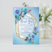 Blues de Cornflower en Carte de remerciements aqua (Debout devant)