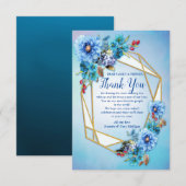 Blues de Cornflower en Carte de remerciements aqua (Devant / Derrière)