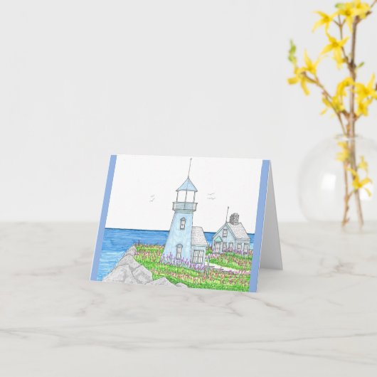 Blues de phare ; carte de note pliée (Fleur jaune)