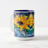 Blues de tournesol de l'Alaska 15oz Mug de café (Devant gauche)