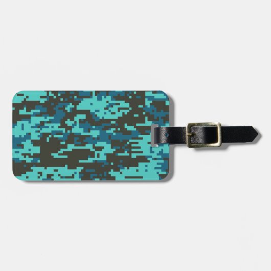 Blues Digital Camo Pattern Bagagelabel (Voorkant horizontaal)