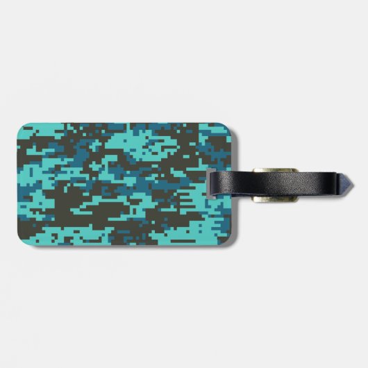 Blues Digital Camo Pattern Bagagelabel (Achterkant horizontaal)