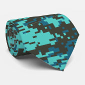 Blues Digital Camo Pattern Stropdas (Opgerold)