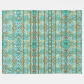 Blues en Gold Pattern Fleece Deken (Voorkant (Horizontaal))