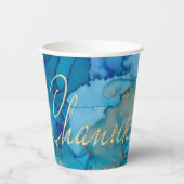 Blues en Golds 8 oz. Papieren Bekers (Voorkant)