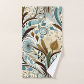 Blues et Browns botaniques (Serviette à main)